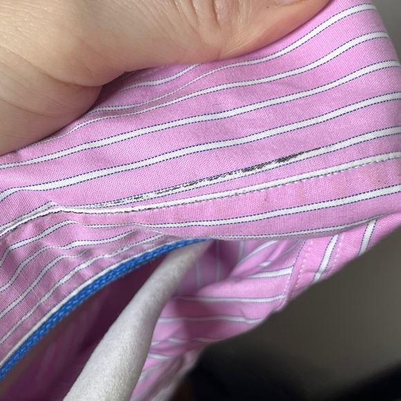 J. Crew Casual Pinstripe Pink Button Down 100% Cotton Sz L - Picture 9 of 11